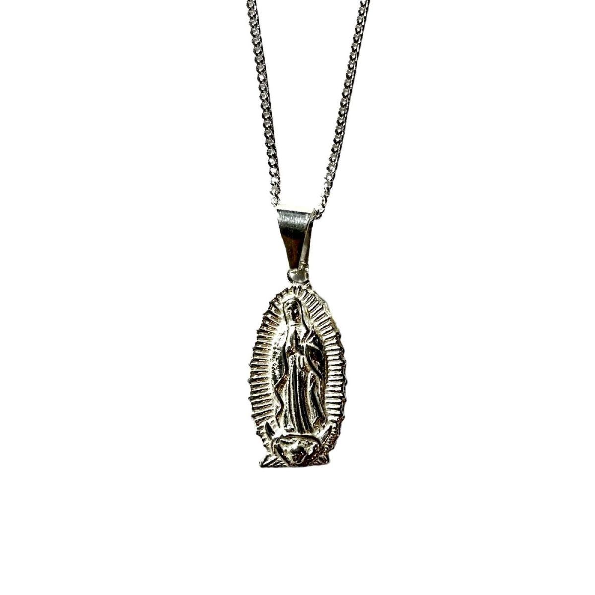 SANTORAL - Dije Virgen de Guadalupe y Cadena en Plata