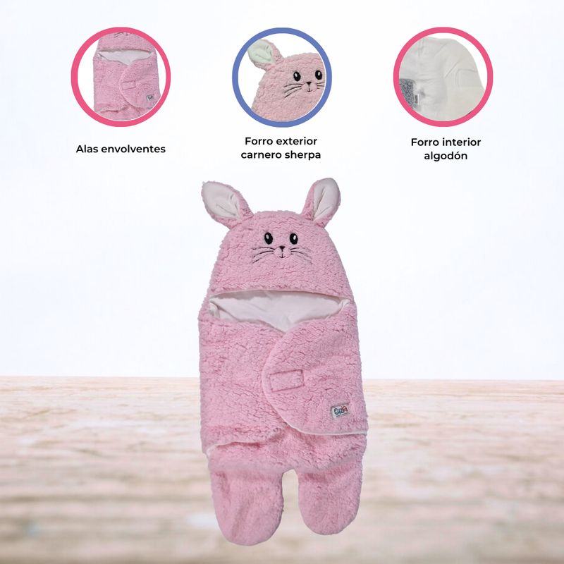 CUZKA - Saco de dormir para Bebé »RABBIT» Pink