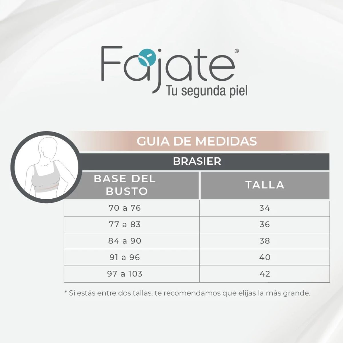 FAJATE - Brasier con alto cubrimiento en espalda y copa lisa 15078
