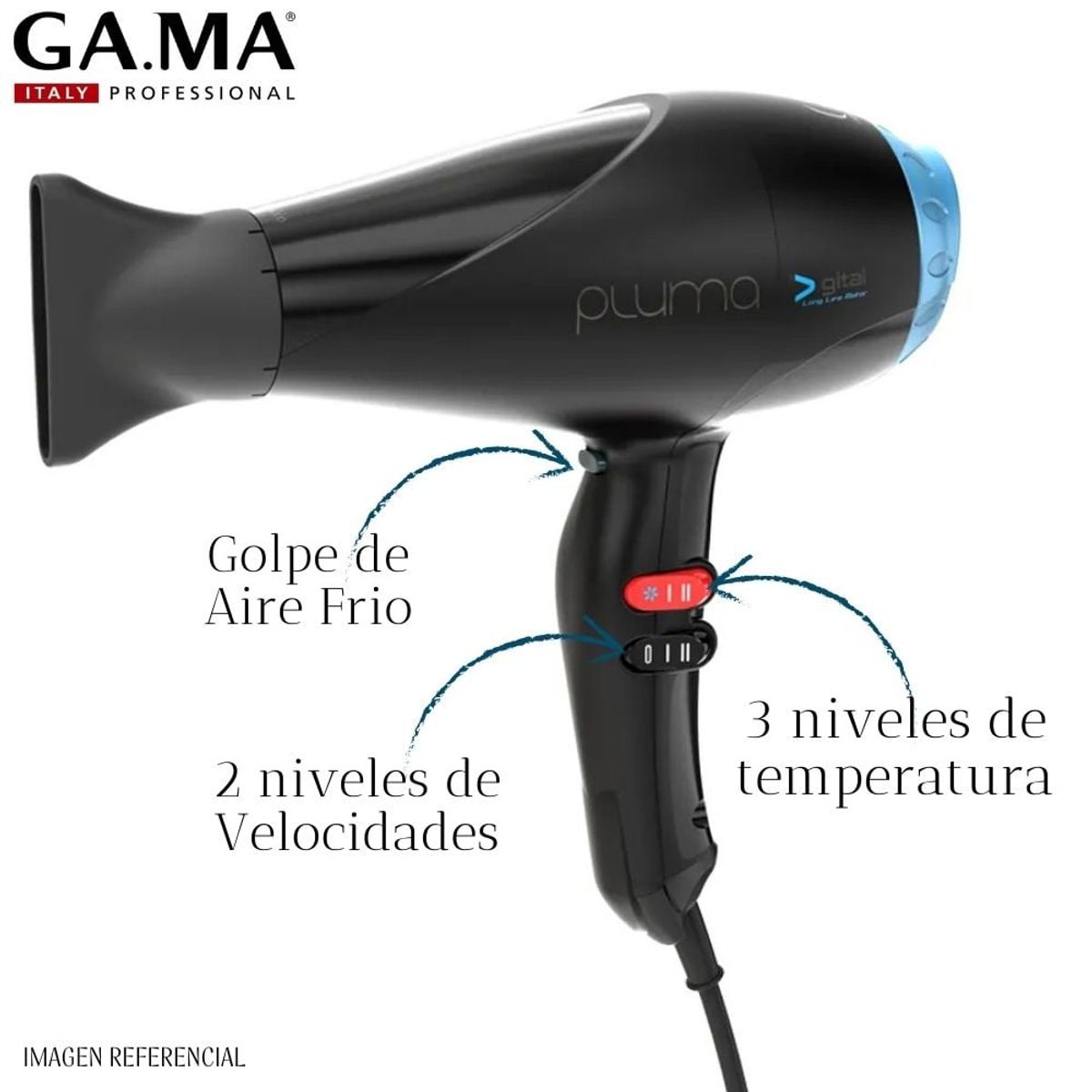 GAMA - Secador de Cabello Gama Profesional Pluma Digital 2400w