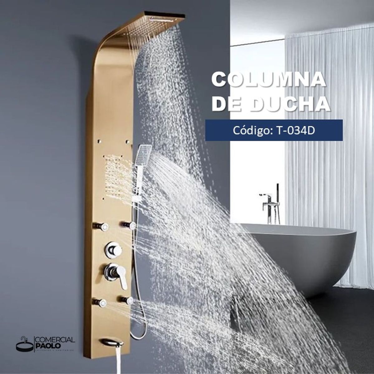 XM - COLUMNA DE DUCHA DORADO T-034D