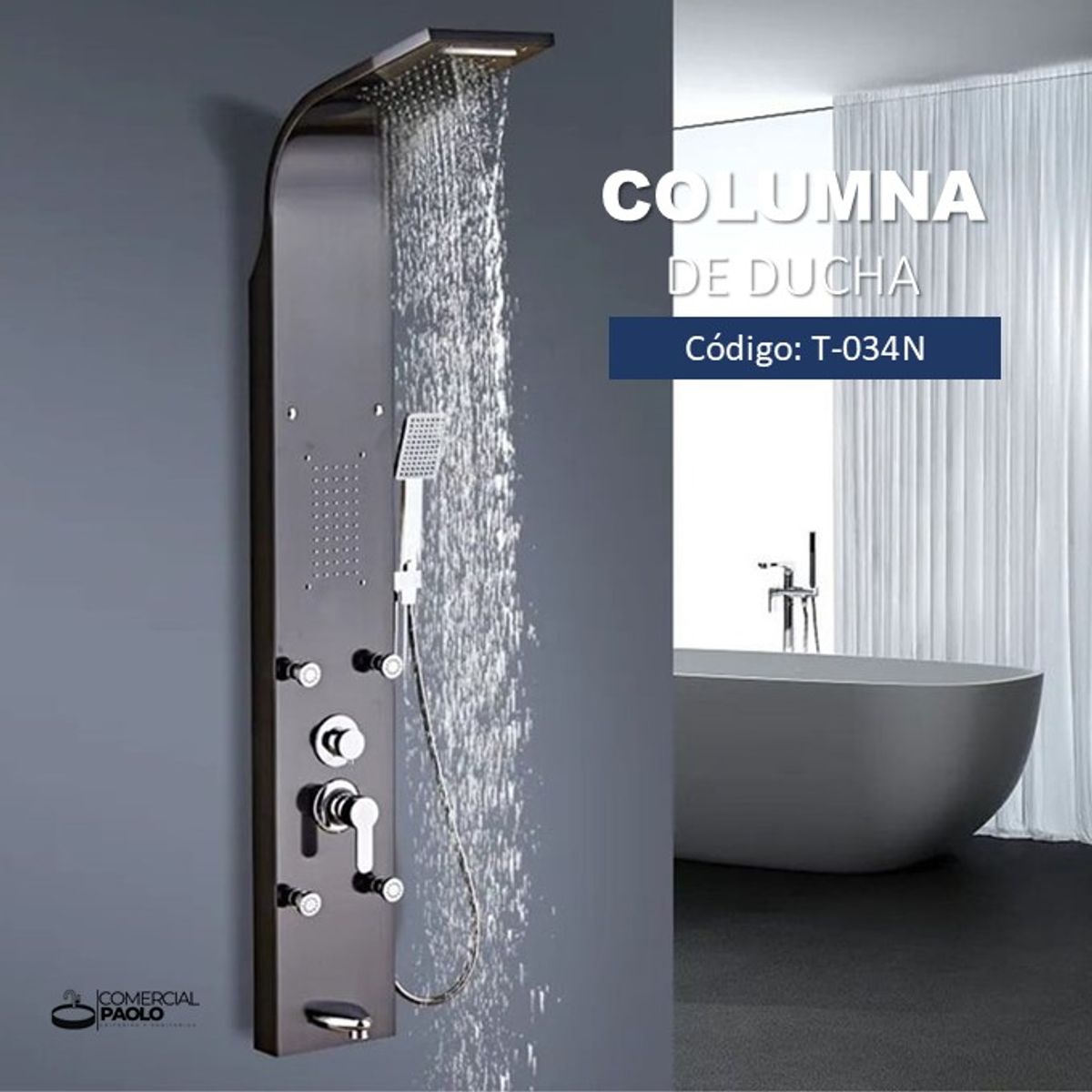 XM - COLUMNA DE DUCHA NEGRO T-034N