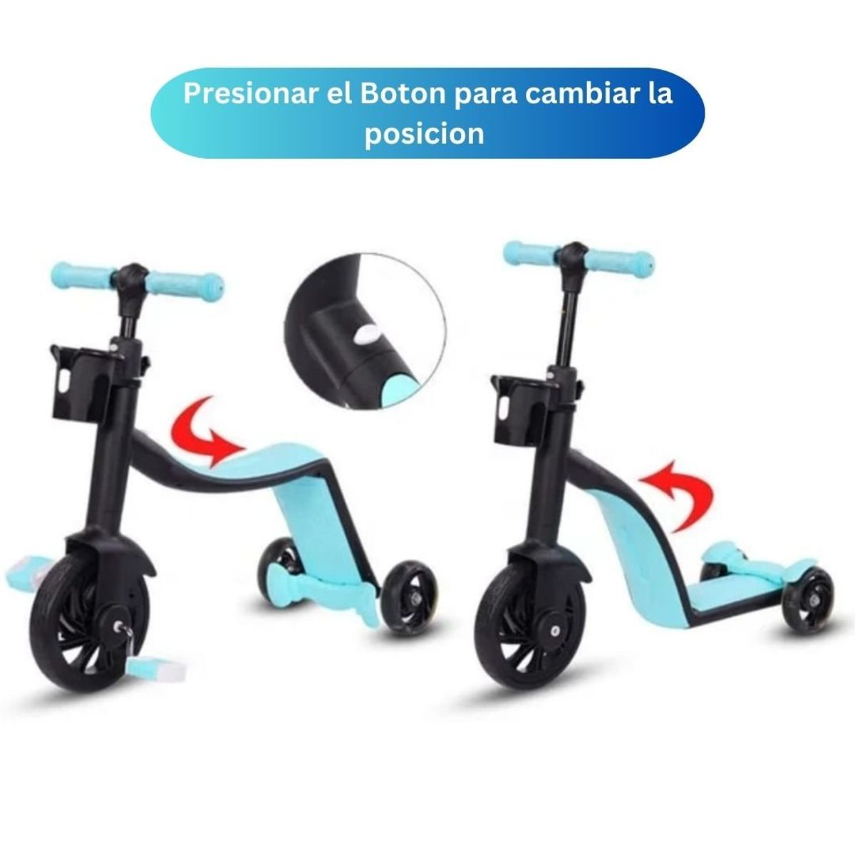 GENERICO - Scooter Bicicleta 3 en 1 Triciclo Corre Pasillos para Niños