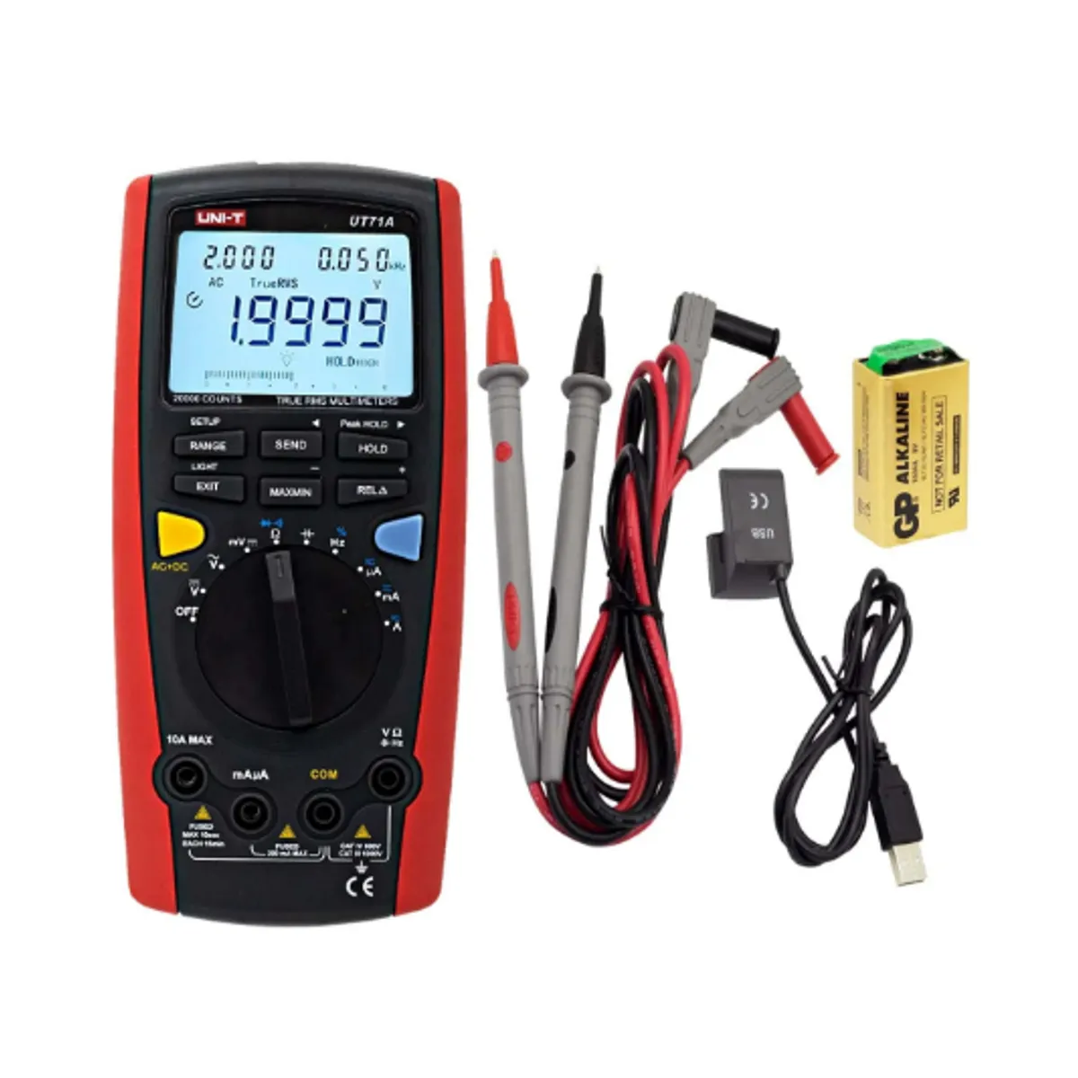 UNI T - Multímetro Digital con Capacitancia Frecuencia y Temperatura UT71A