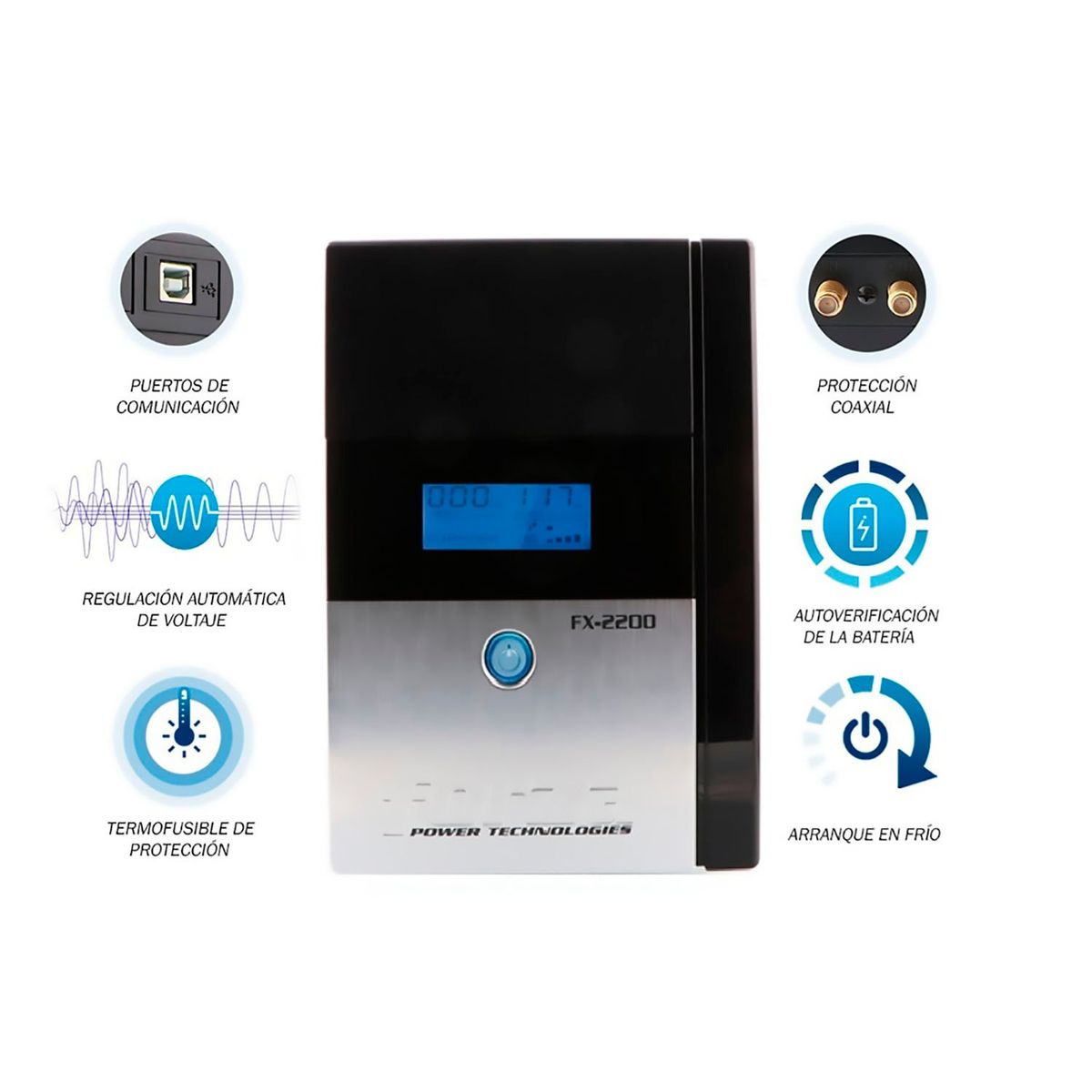 FORZA - Forza Ups Fx-2200lcd-U 2200va 1200w 220v - 8 SALIDAS