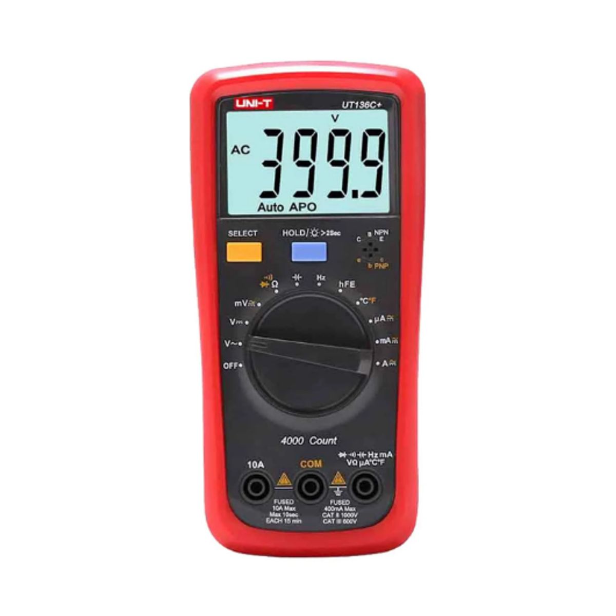 UNI T - Multímetro Digital con Capacitancia Frecuencia y Temperatura UT136C+