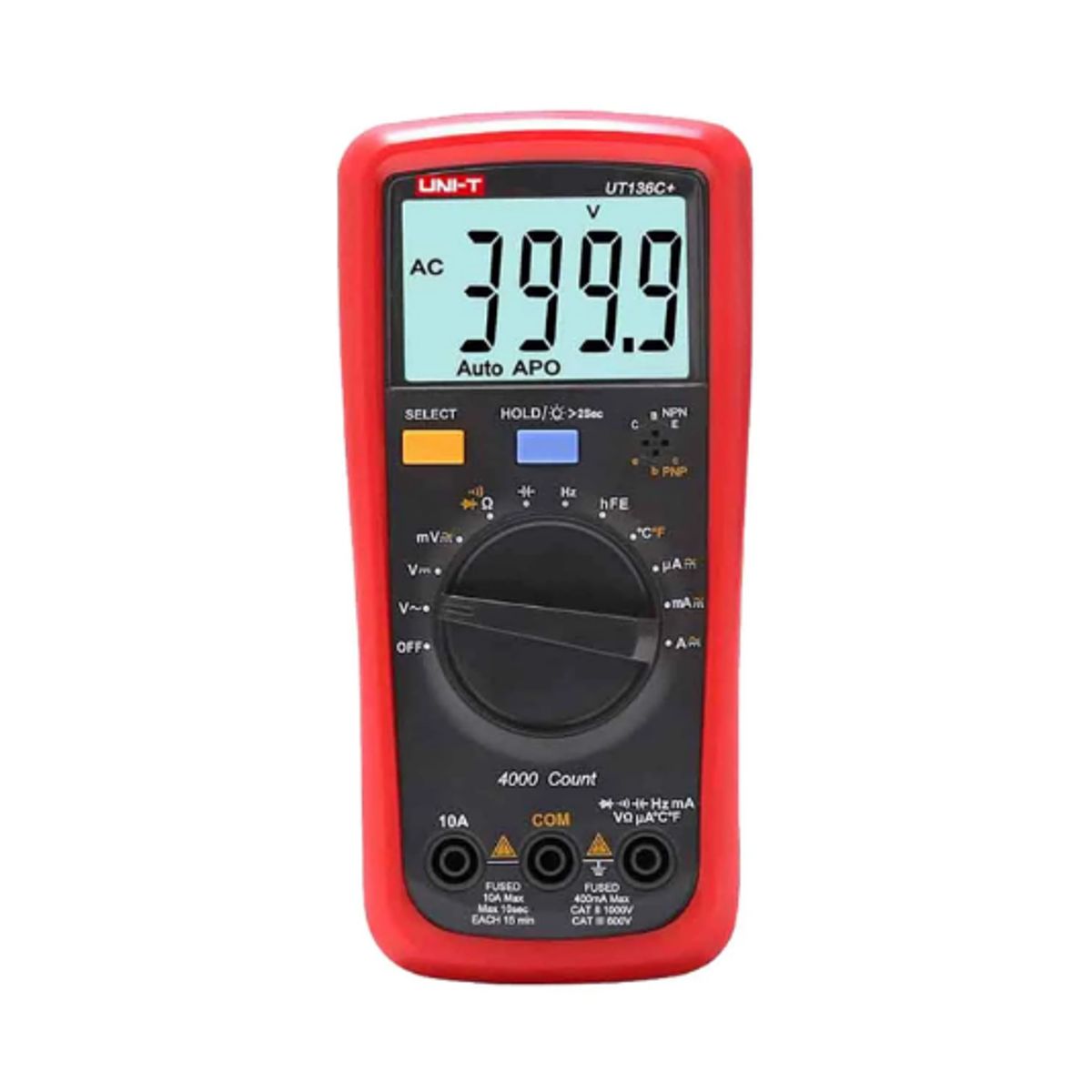 UNI T - Multímetro Digital con Capacitancia Frecuencia y Temperatura UT136C+