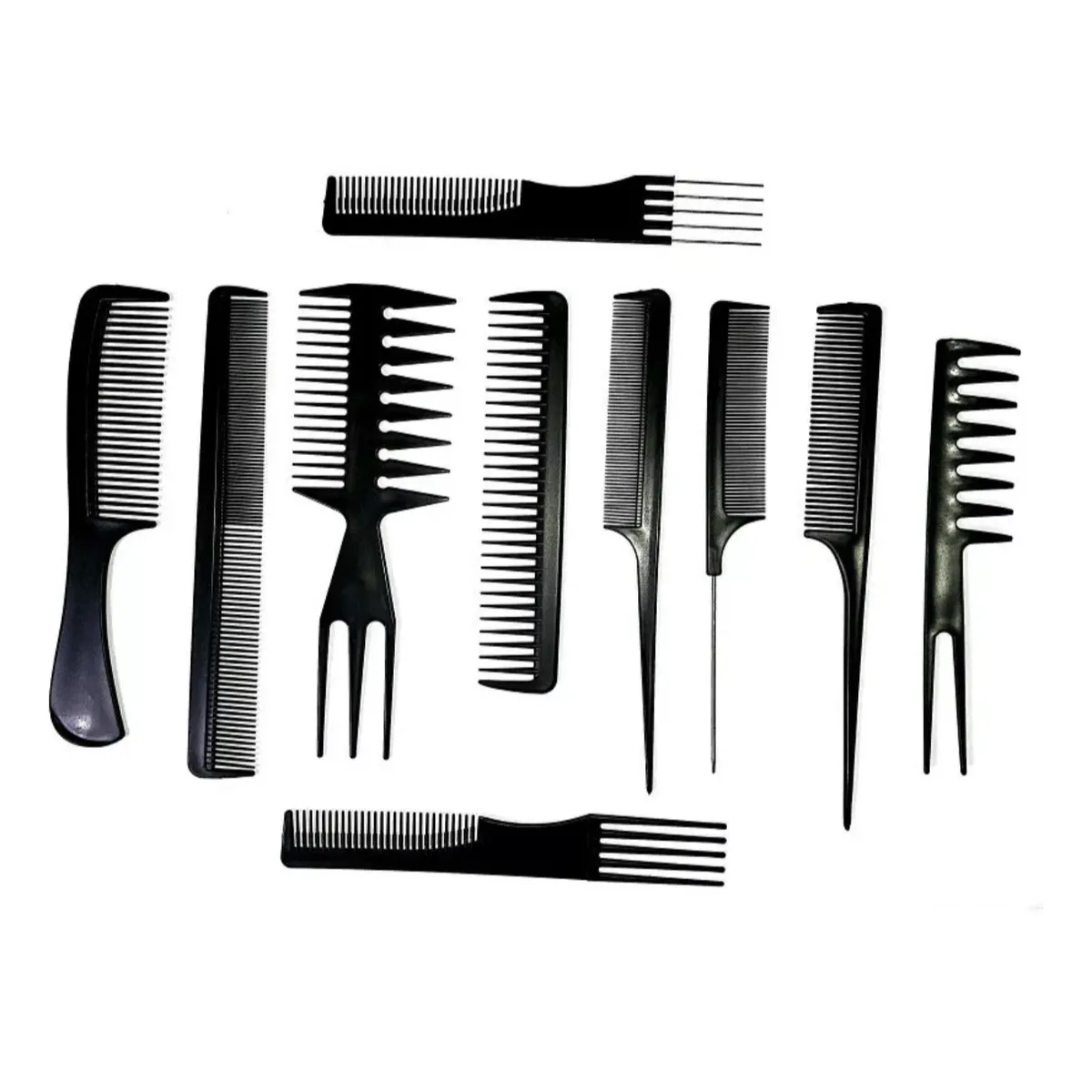 GENERICO - Peines Set Completo Cabello 10 Piezas Peluquerías, Barberías