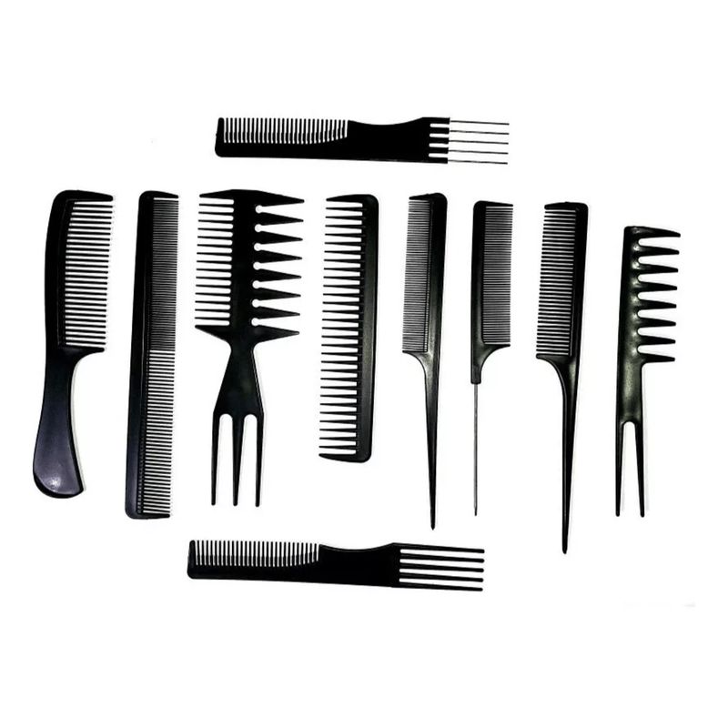 GENERICO - Peines Set Completo Cabello 10 Piezas Peluquerías, Barberías
