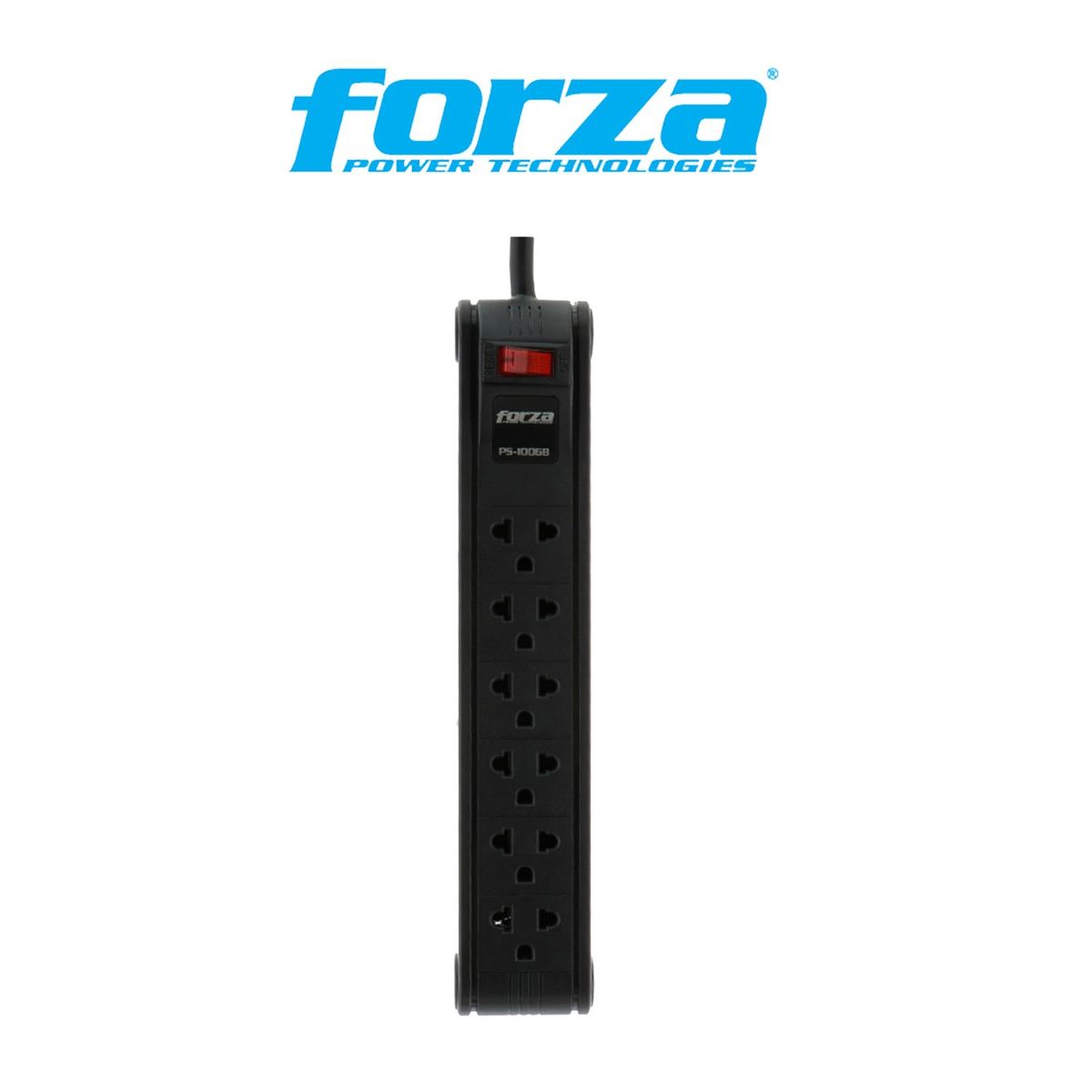 FORZA - Regleta De 6 Tomas Forza Negro 220v Ps-1006b 03 Mtrs