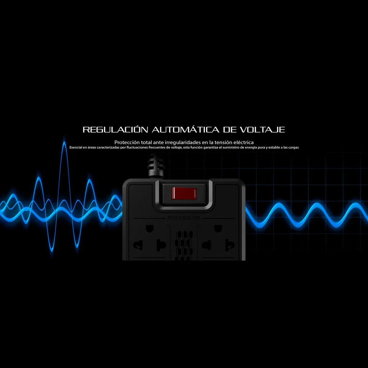 FORZA - Estabilizador De Voltaje Forza FVR-1222USB 1200va 600w Color Negro