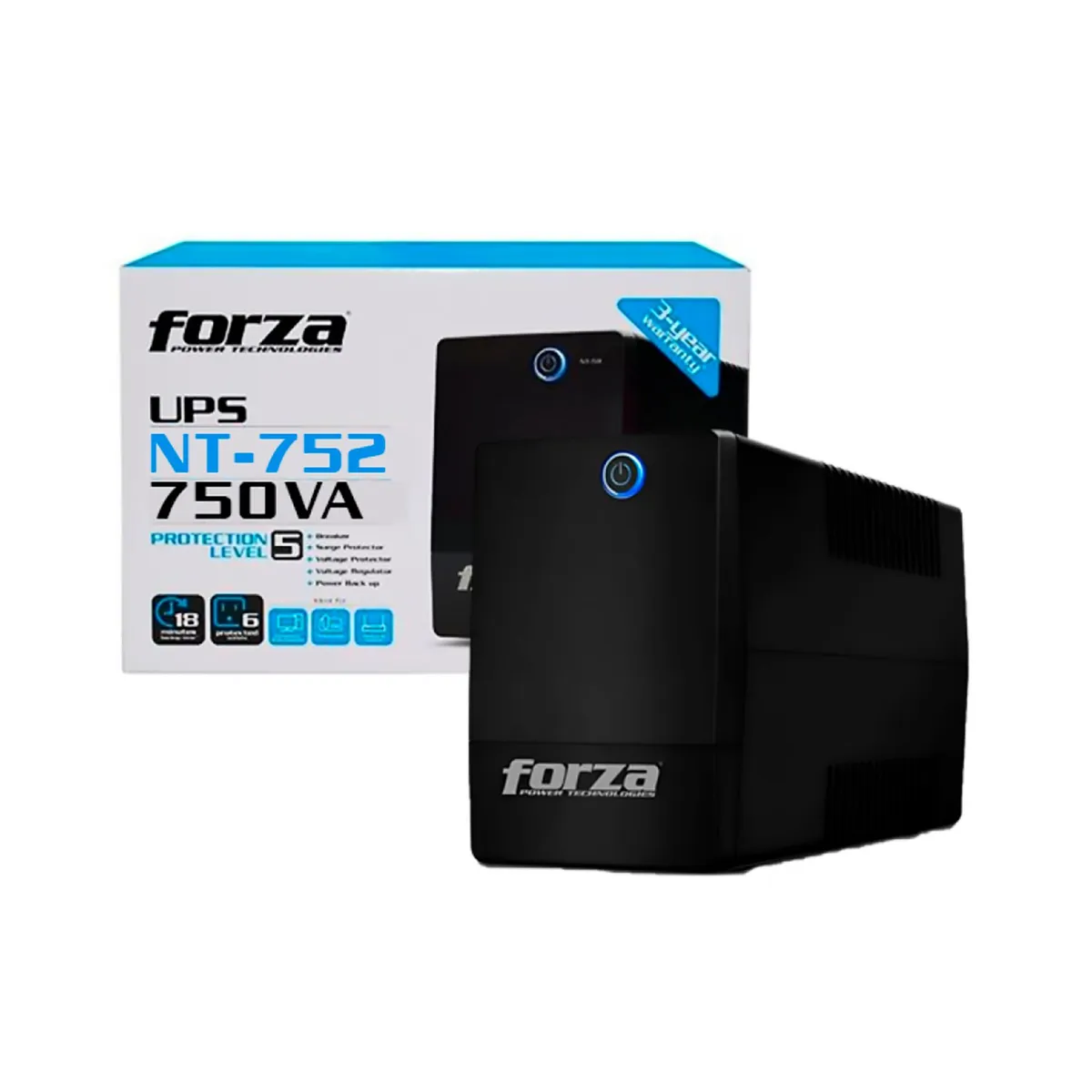 FORZA - UPS NT-752U UPS 4 TOMAS 220V/750VA/375W