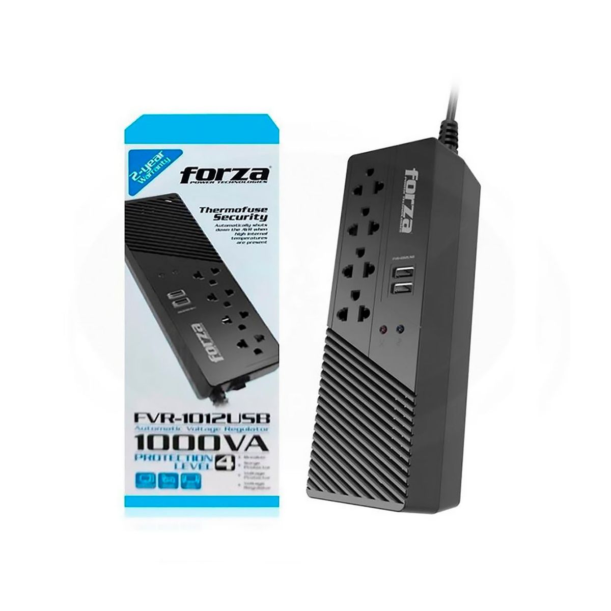 FORZA - Estabilizador Forza FVR-1012USB 1000VA 500W