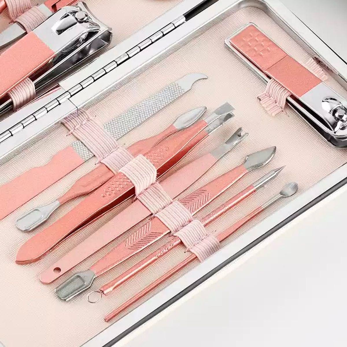 GENERICO - set de manicura y pedicura 18 piezas de acero inoxidable