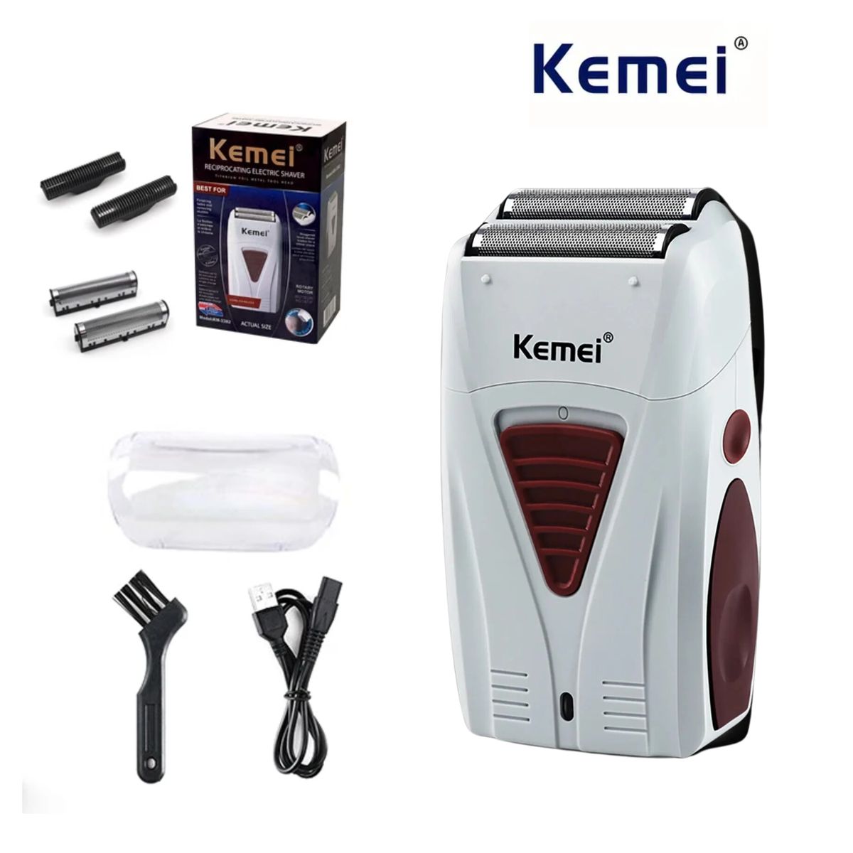 KEMEI - Máquina Afeitadora Eléctrica Para Hombres KEMEI 3382