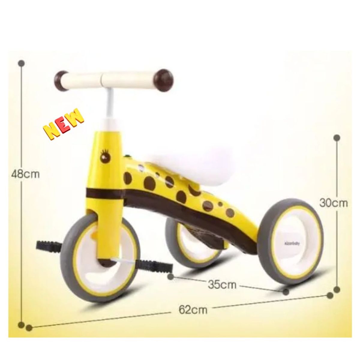 GENERICO - Bicicleta Triciclo Correpasillos Para Niños Musical Amarillo