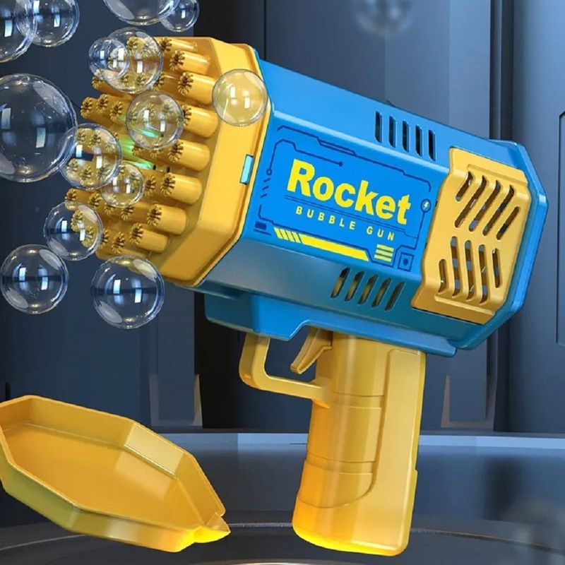 GENERICO - Bazooka de Burbujas  Luz 40 Agujeros Día del Niño Genieka Juguete