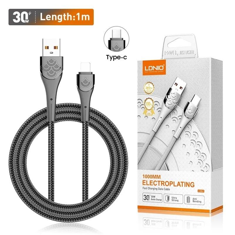 LDNIO - Cable LDNIO LS862 Tipo C Super Carga Rapida de 2 Metros