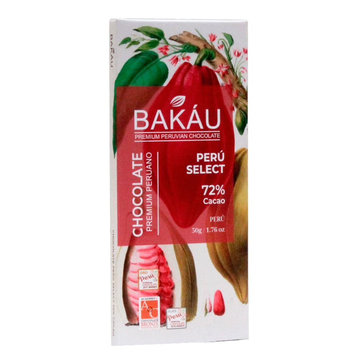 BAKAU - Chocolate Perú Select 72% Cacao x 50g