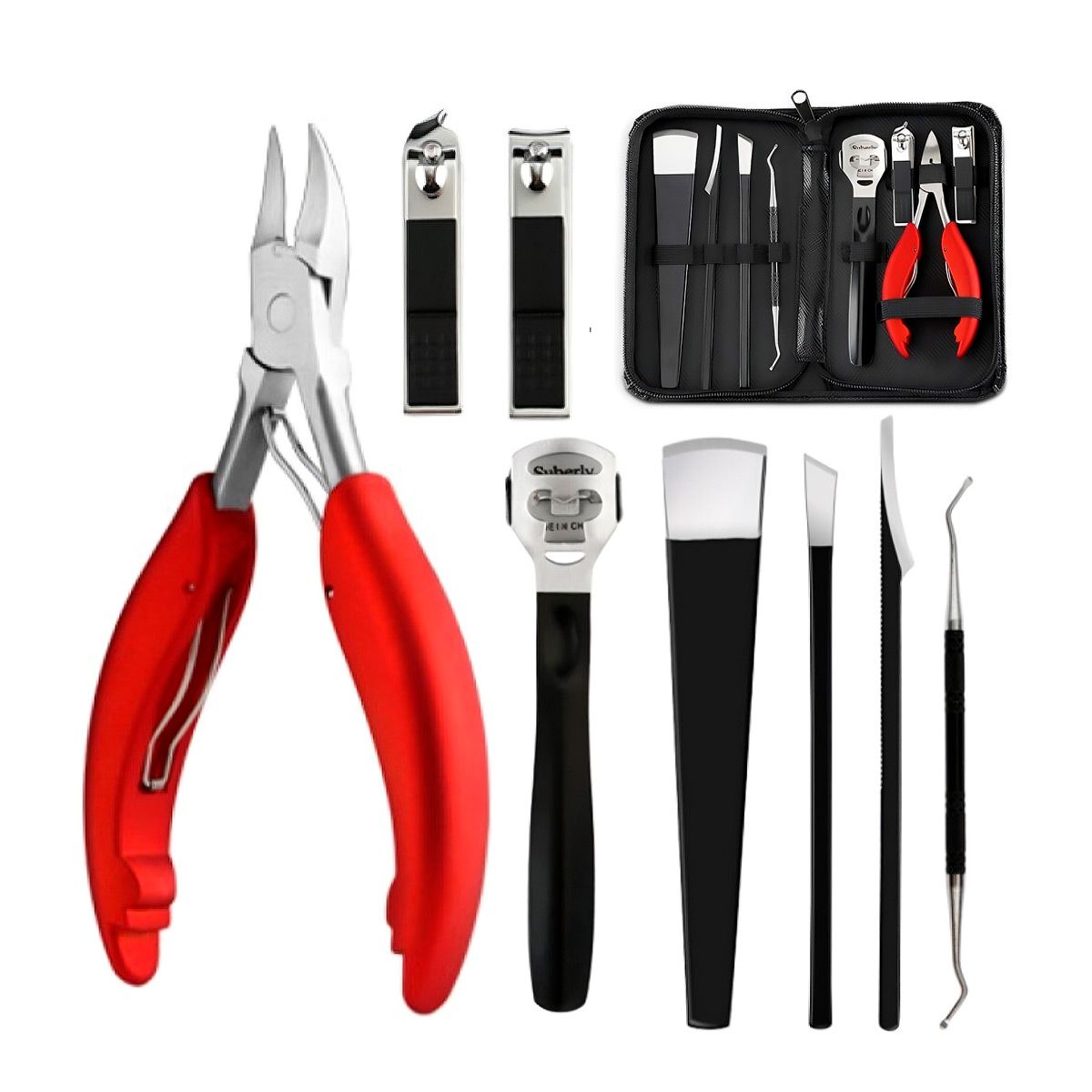 GENERICO - set de pedicure profecional 8 piezas de acero inoxidable