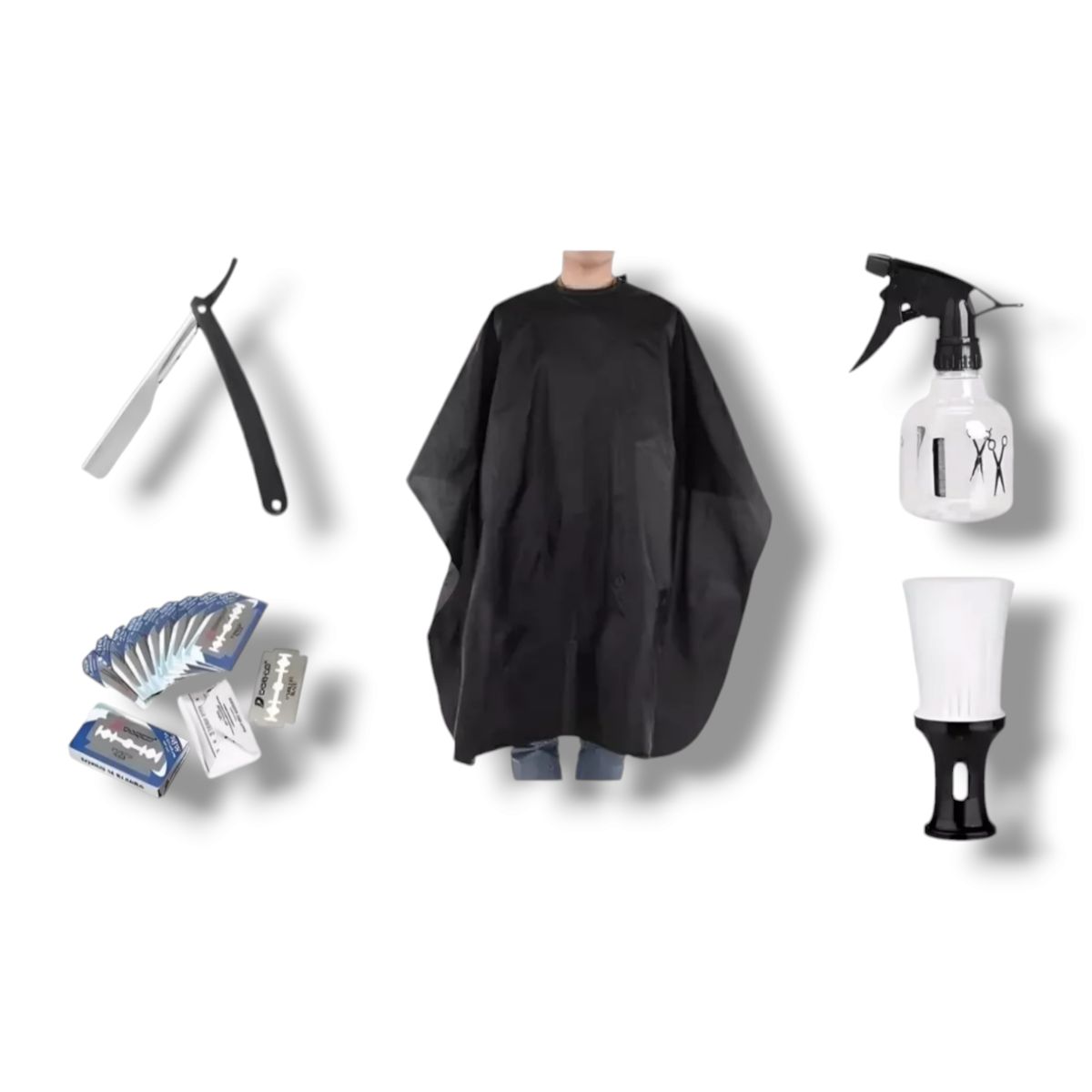 GENERICO - Botapelo navaja capa peluquera y rociador