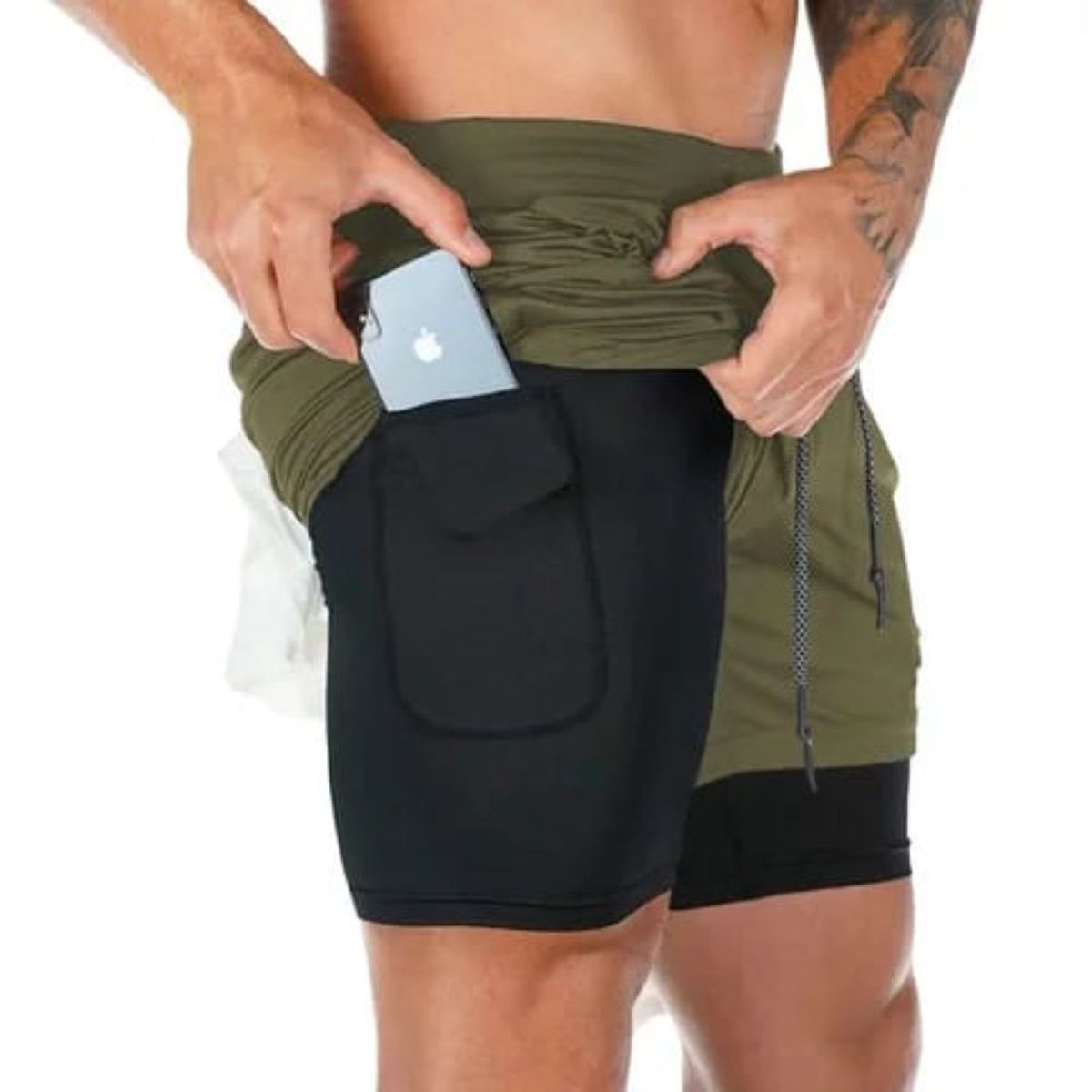 EPAUS - Short 2 en 1 Deportivo para Hombre Epaus