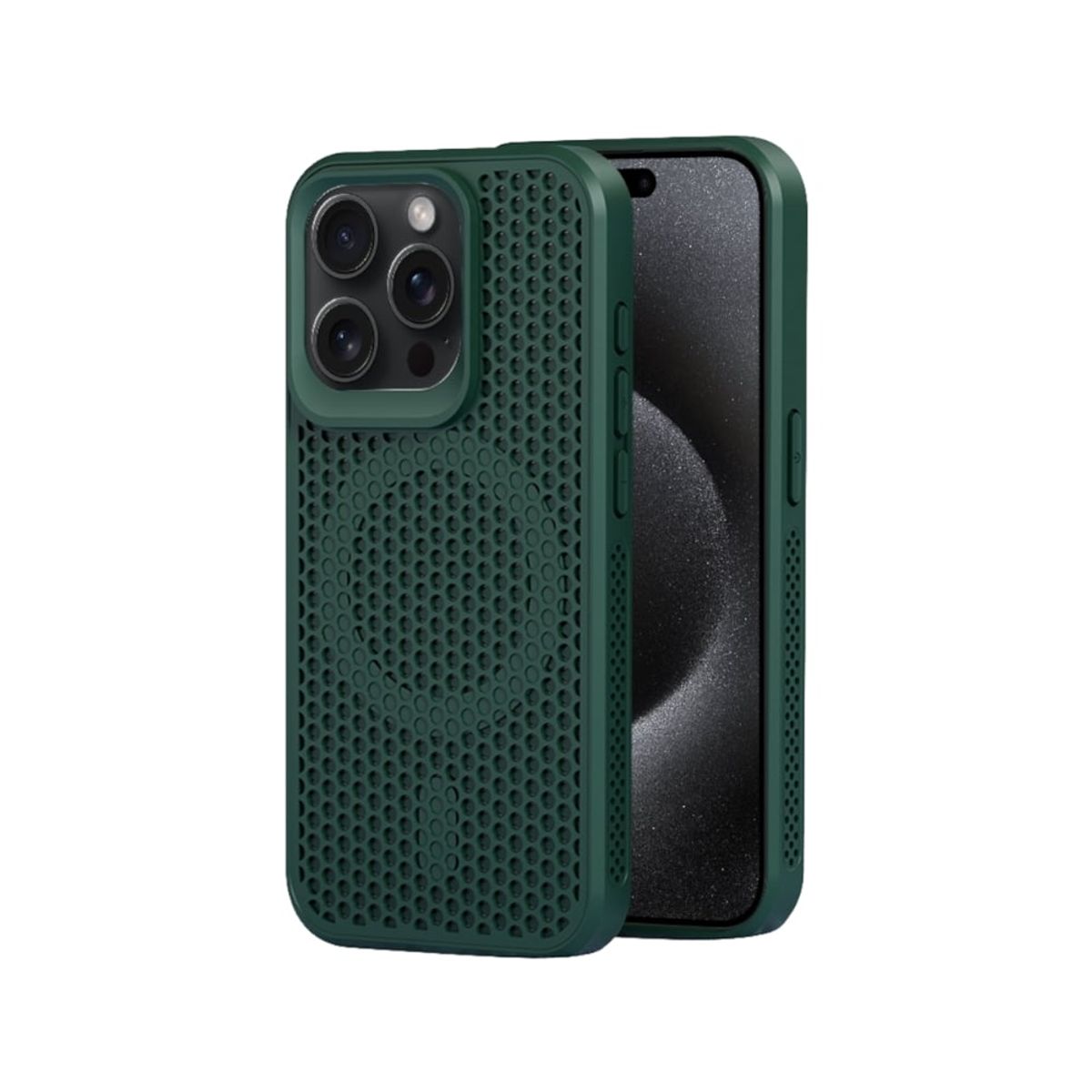 OEM - Case Compatible con iPhone 15 Pro Max Verde Magsafe Disipación