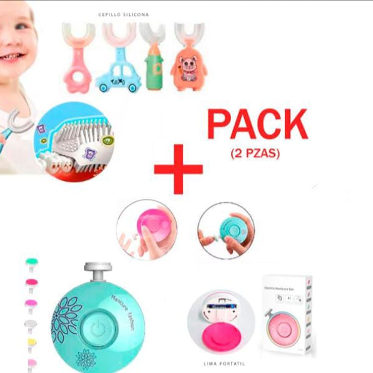 GENERICO - 1 CEPILLO EN 1 Y UNA LIMA DE UÑAS ELÉCTRICA A PILAS