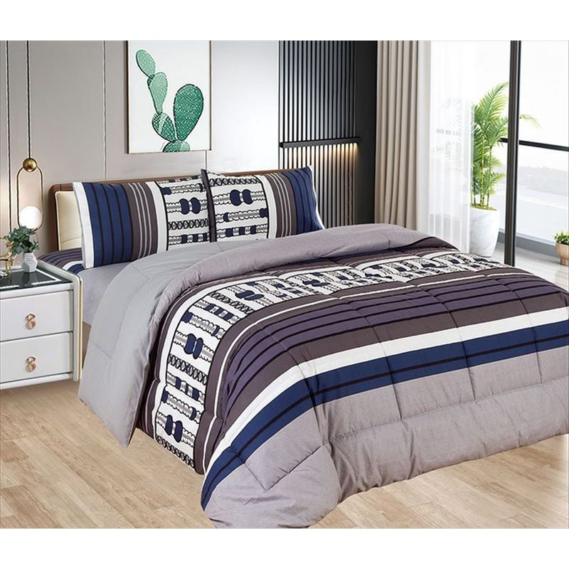 CASATEX - Edredón King + Juego de Sábanas King 100% Algodón - 5 Piezas