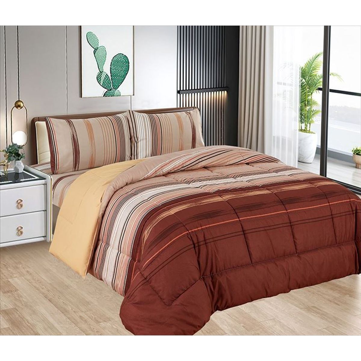 CASATEX - Edredón King + Juego de Sábanas King 100% Algodón - 5 Piezas