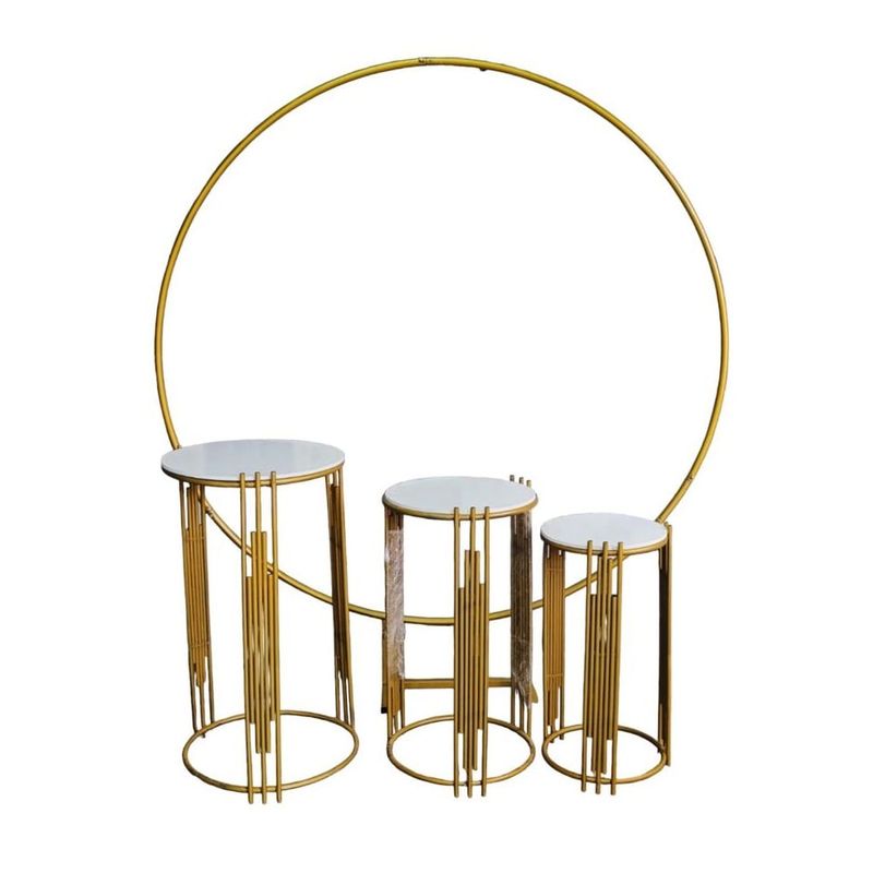 OEM - 3 MESAS BAMBU+ ARO  DECORATIVAS PARA EVENTOS