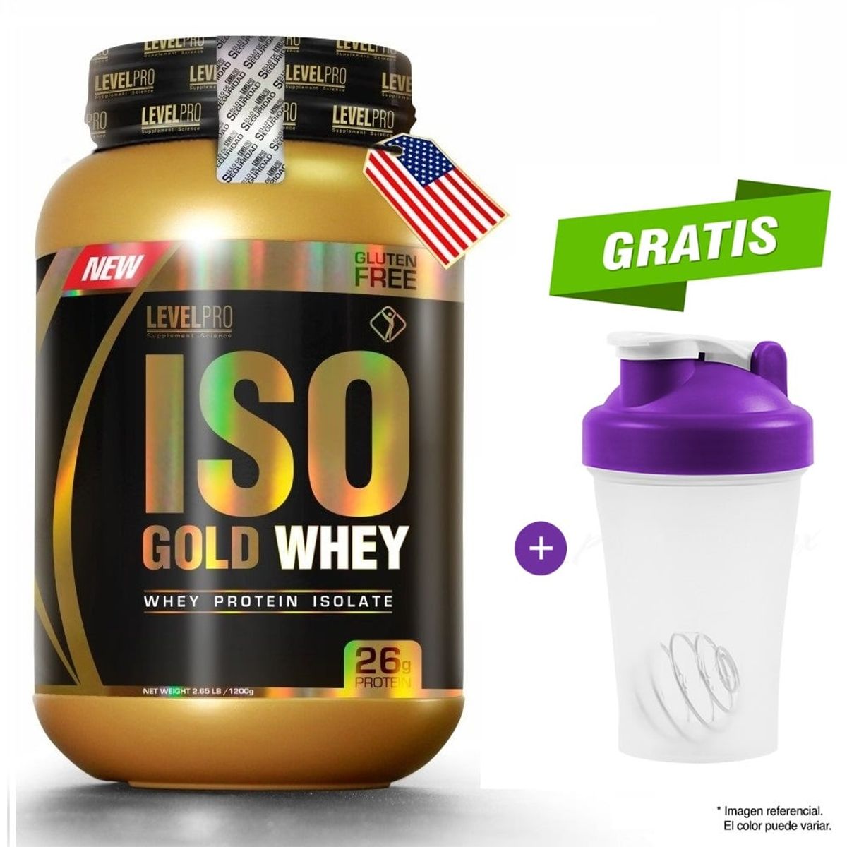 LEVEL PRO - Proteína Level Pro Iso Gold Whey 1.1 kg Vainilla