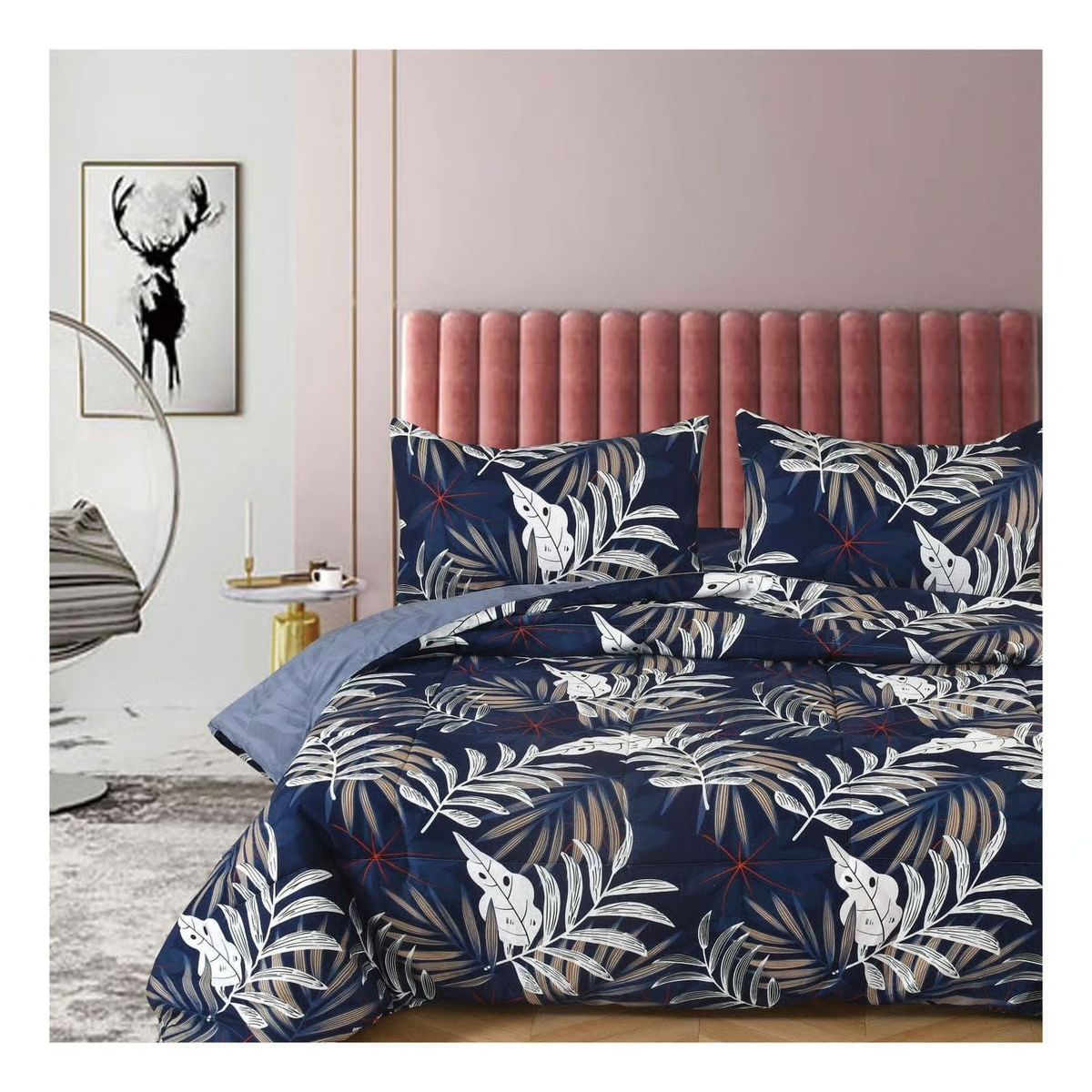 VENECIA - Edredón 2 plazas + Juego de Sábanas 100% Algodón - 5 Piezas