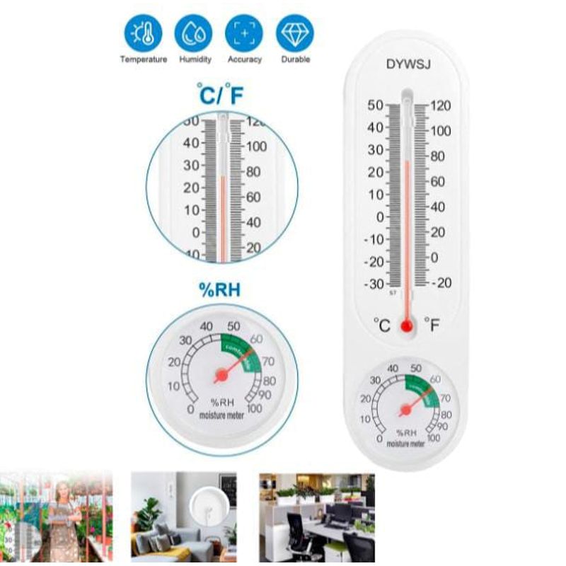 GENERICO - Termómetro Higrómetro Temperatura Humedad De Pared Colgante