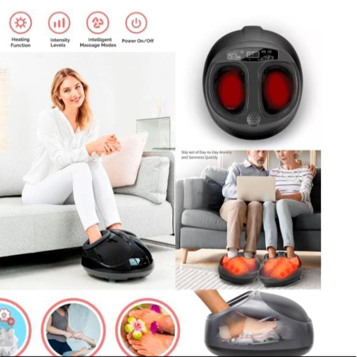 GENERICO - Masajeador de pies con control remoto