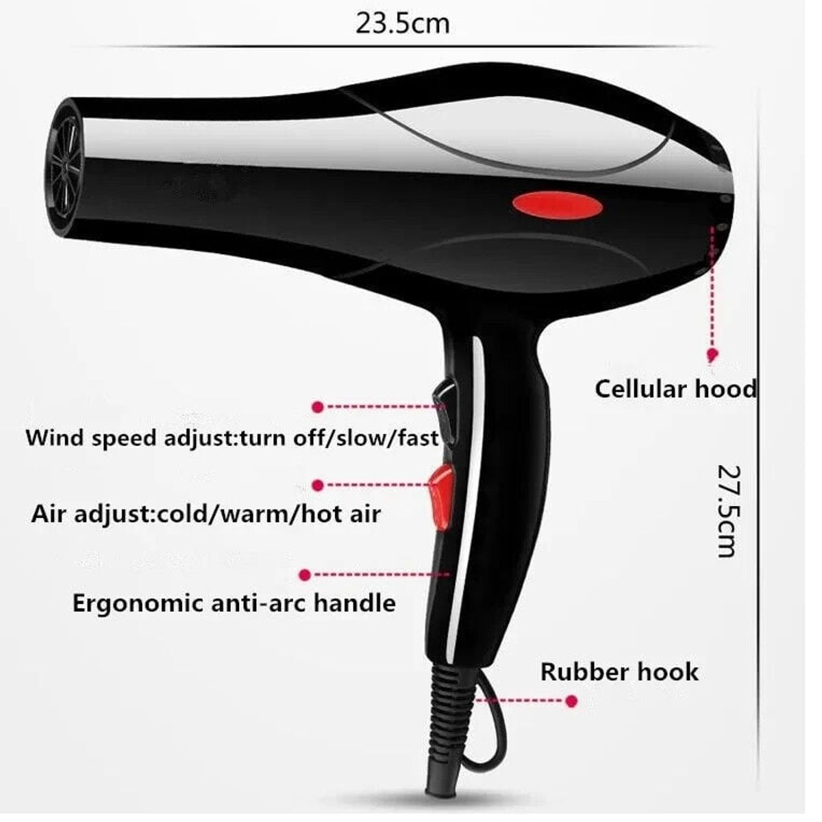 OEM - Secadora de Cabello 5000 Watts con Accesorios + Rizador de Cabello