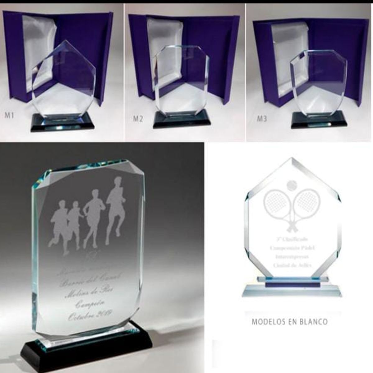 GENERICO - Trofeo de cristal transparente