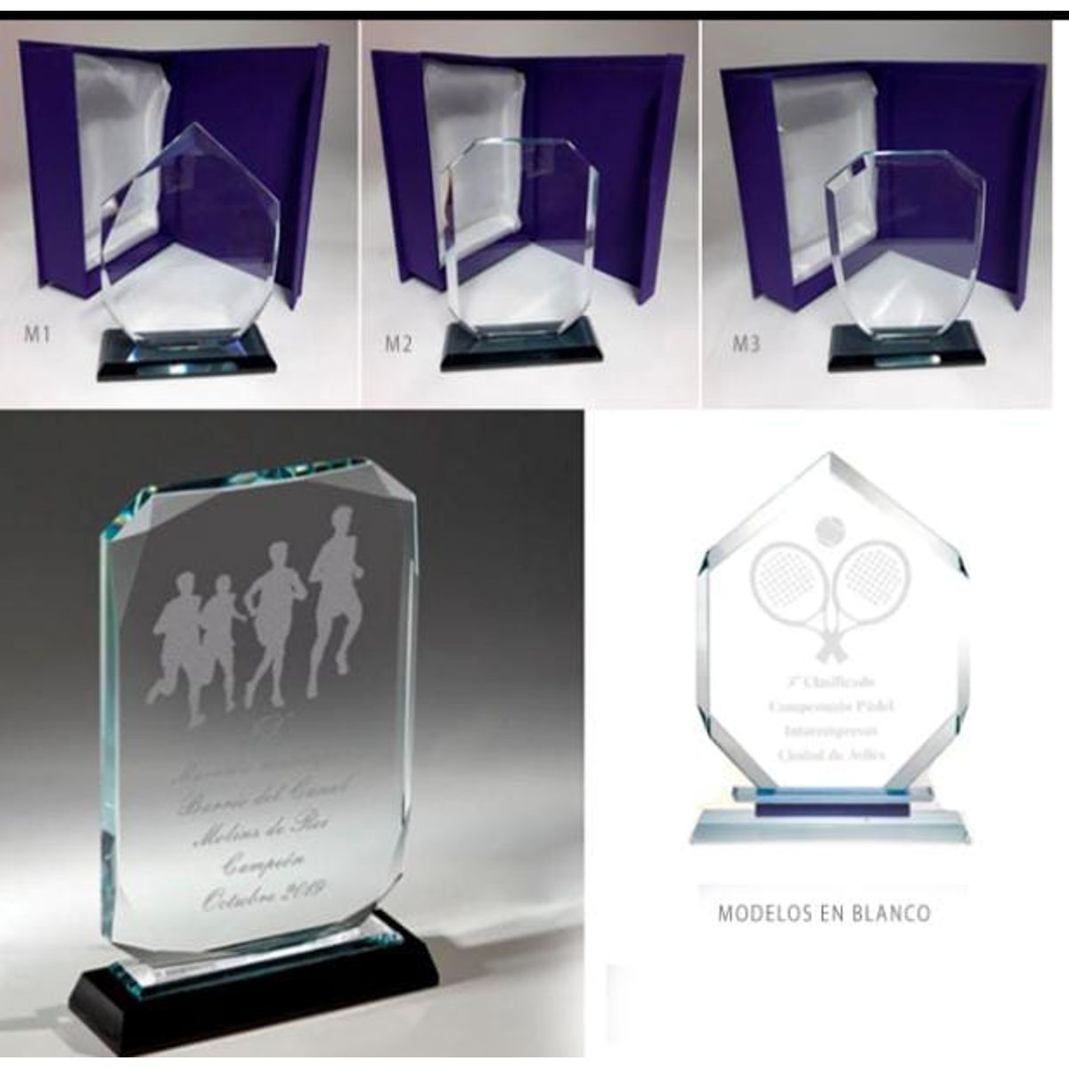 GENERICO - Trofeo de cristal transparente