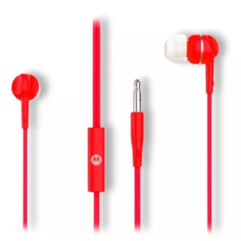 MOTOROLA - AUDÍFONOS MOTOROLA EARBUDS 105 MICRÓFONO INCORPORADO / Rojo
