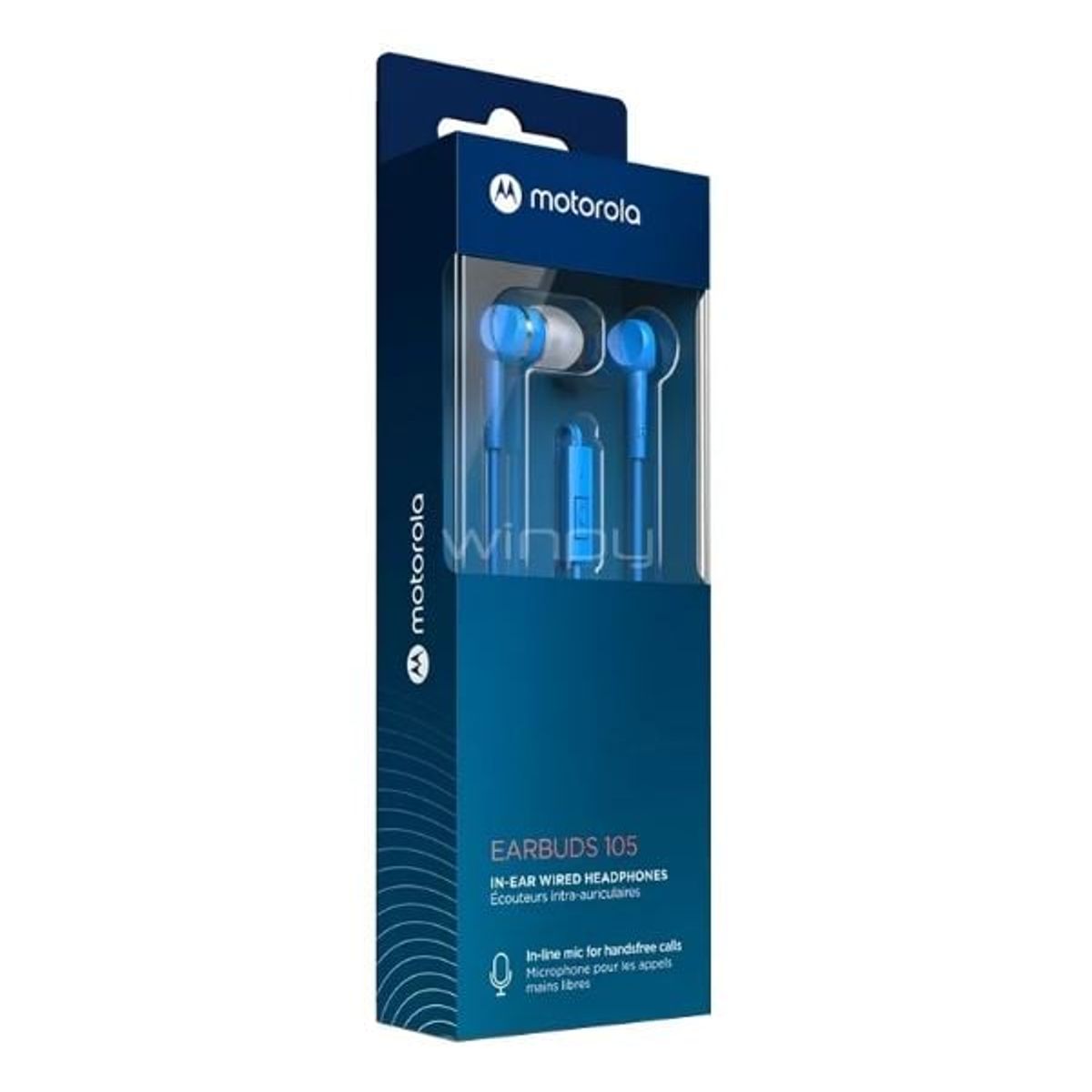 MOTOROLA - AUDÍFONOS MOTOROLA EARBUDS 105 MICRÓFONO INCORPORADO / azul
