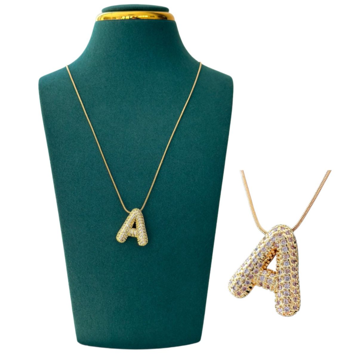 GENERICO - Collar con dije - Inicial A Dorado - XUP