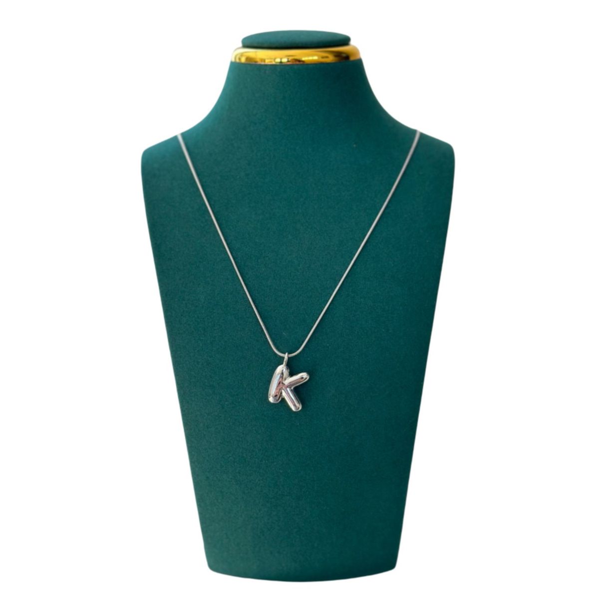 GENERICO - Collar con dije - Inicial K Plateada - XUP