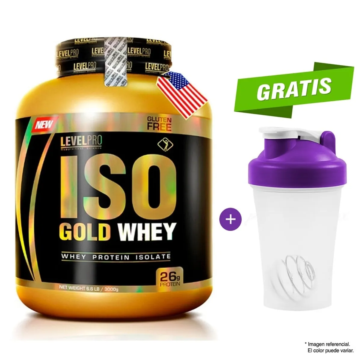LEVEL PRO - Proteína Level Pro Iso Gold Whey 3 kg Chocolate