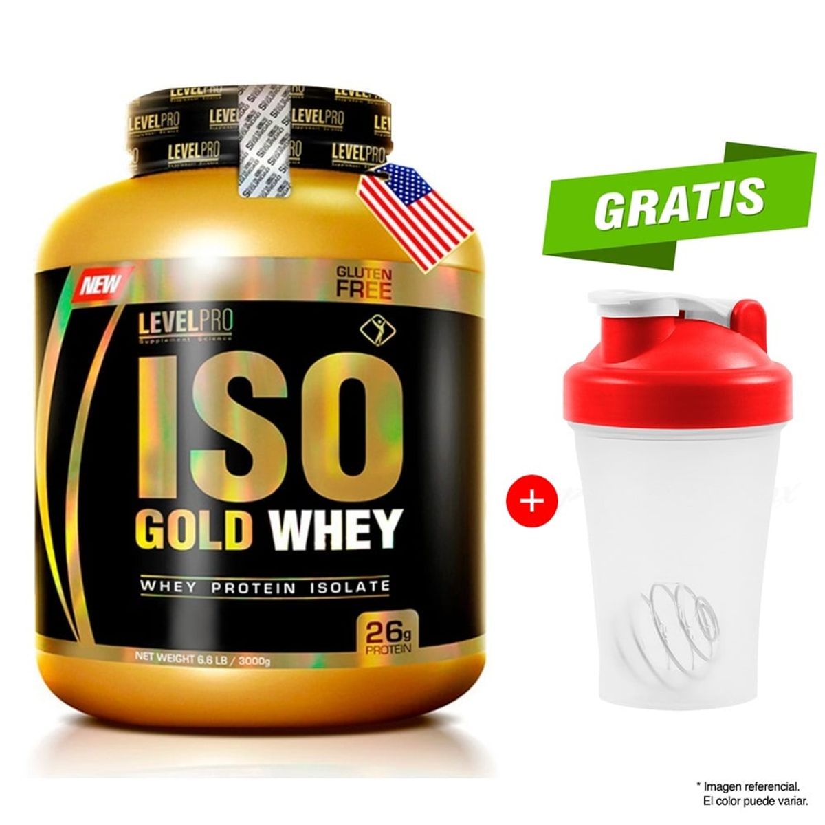LEVEL PRO - Proteína Iso Gold Whey 3 KG Chocolate