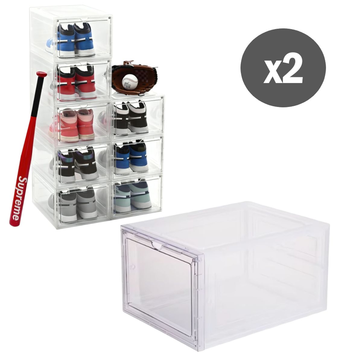 GENERICO - Kit x2 cajas de zapato transparentes - Cod 2230