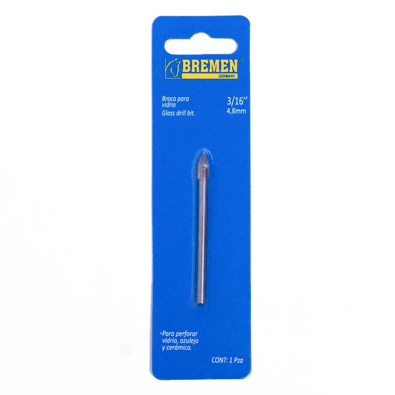 BREMEN - Broca Para Vidrio y Ceramicos Bremen 3/16"  - Gris