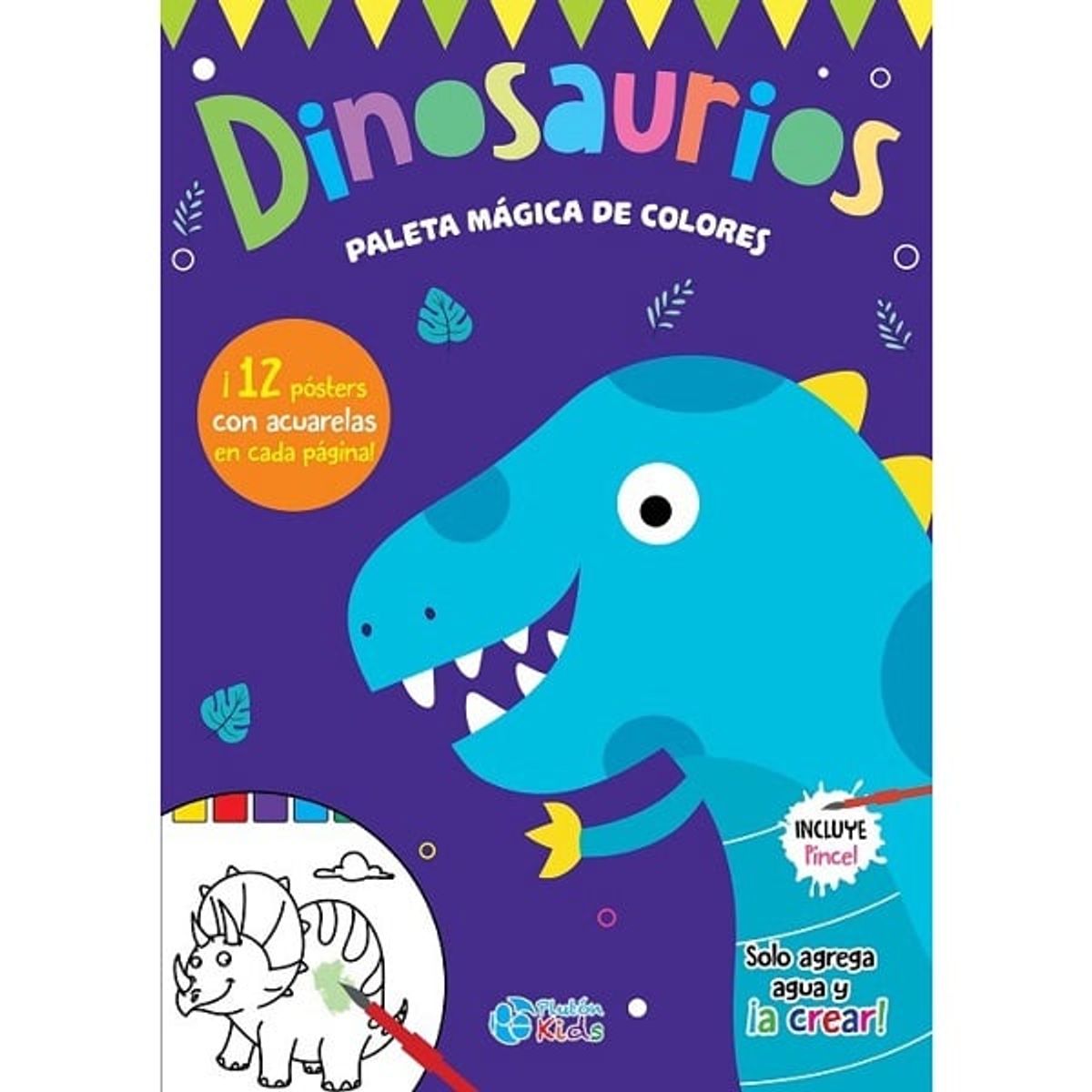GENERICO - Dinosaurios Libro para Colorear con acuarela - Modelo 2