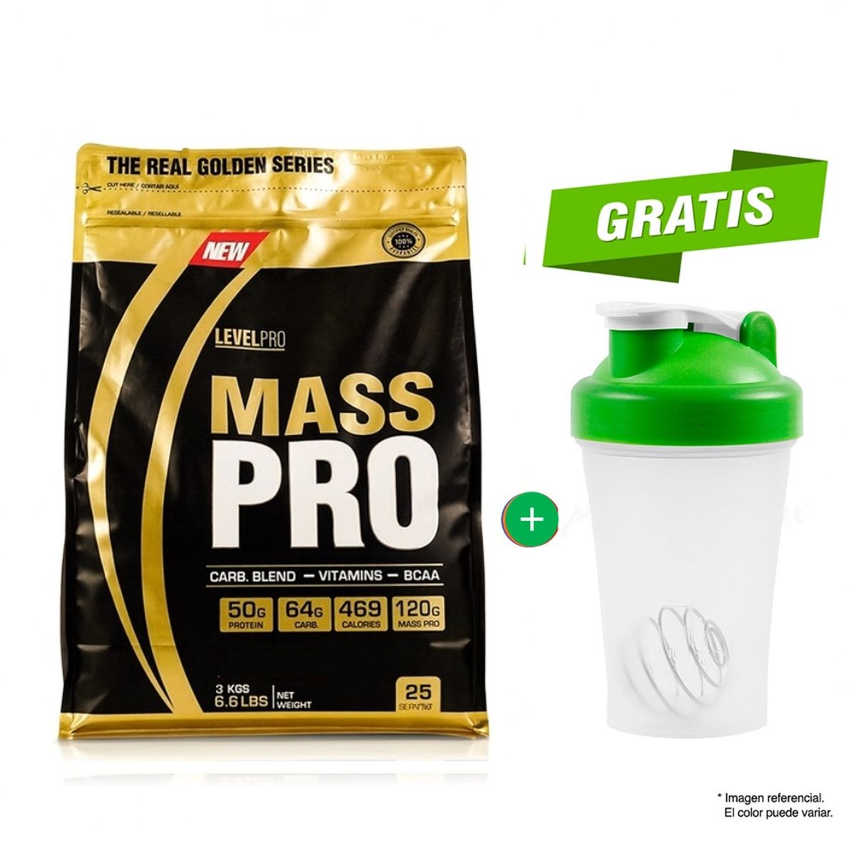 LEVEL PRO - MASS PRO SUERO DE LECHE 3KG VAINILLA