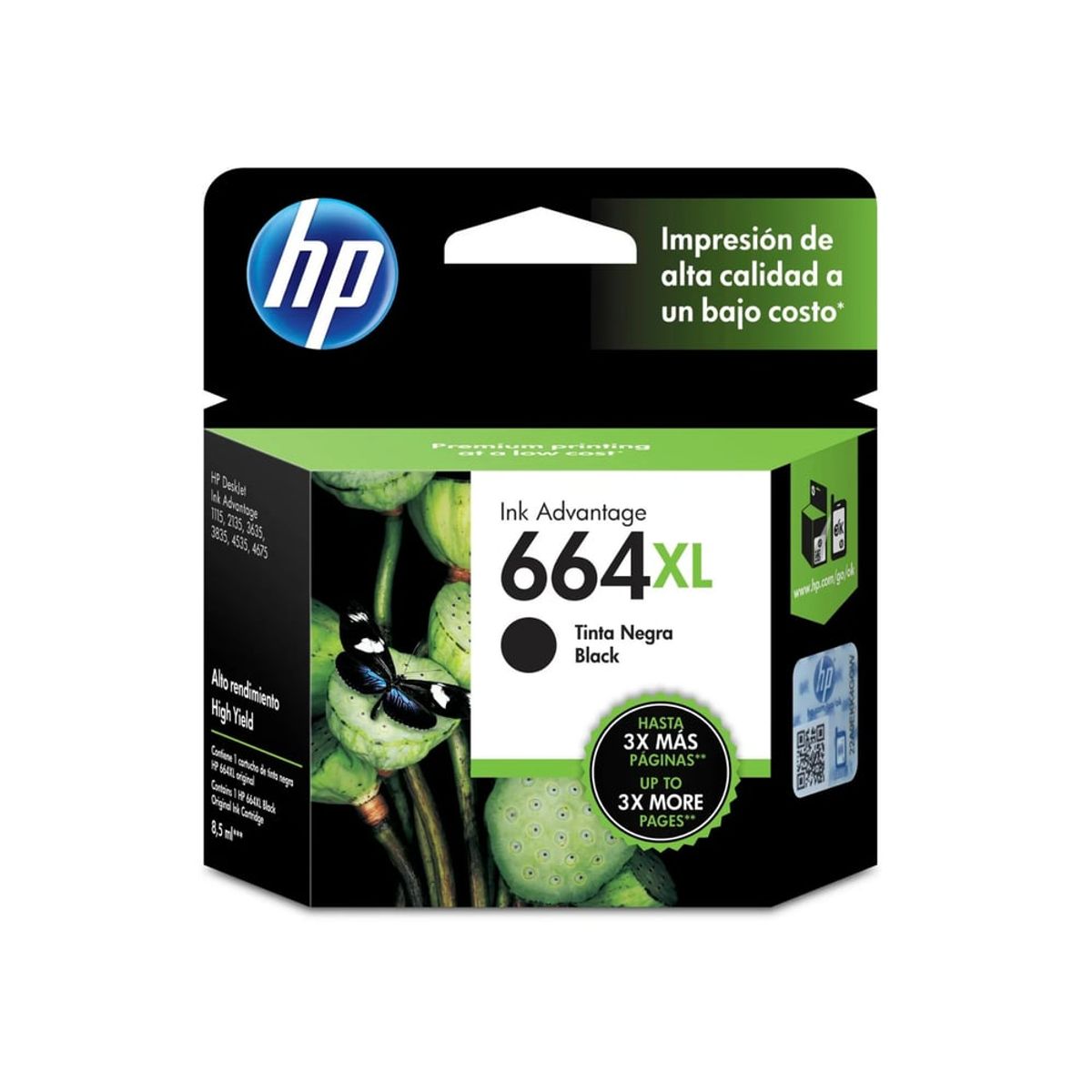 HP - CARTUCHO DE TINTA HP 664XL NEGRO F6V31AL ORIGINAL