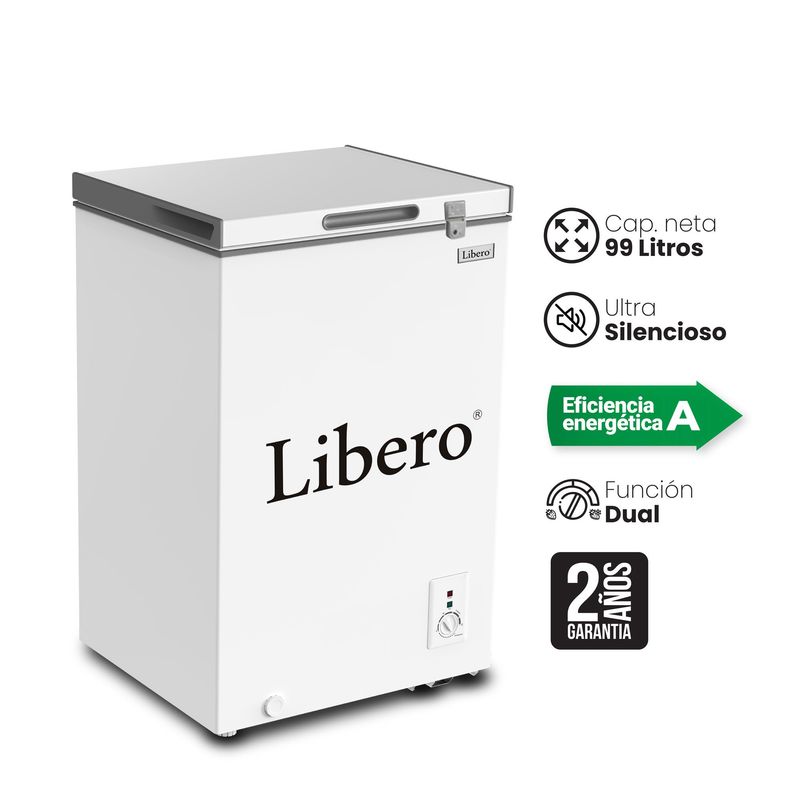 LIBERO - Libero Congeladora Horizontal 99L - Luz LED Aislamiento Térmico - Blanco - LFH-101